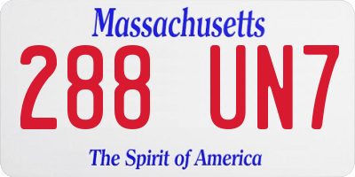 MA license plate 288UN7