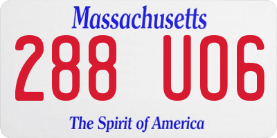 MA license plate 288UO6
