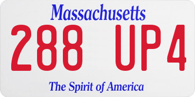 MA license plate 288UP4