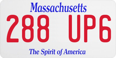 MA license plate 288UP6