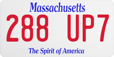 MA license plate 288UP7