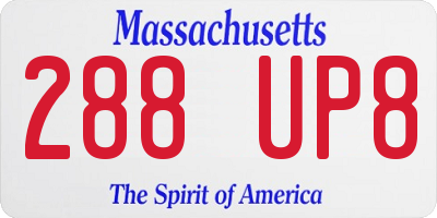 MA license plate 288UP8