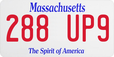 MA license plate 288UP9