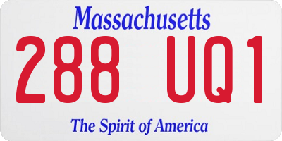 MA license plate 288UQ1
