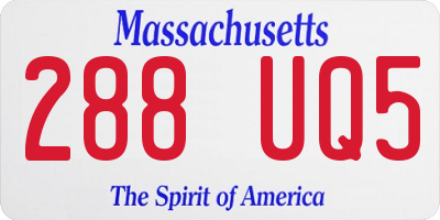 MA license plate 288UQ5