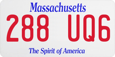 MA license plate 288UQ6