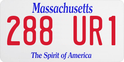 MA license plate 288UR1