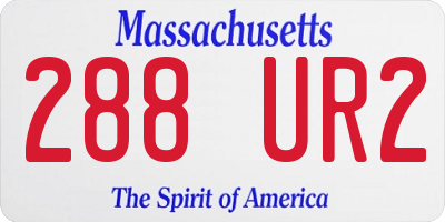 MA license plate 288UR2