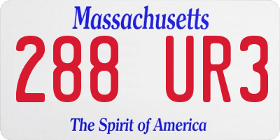 MA license plate 288UR3