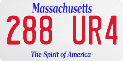 MA license plate 288UR4