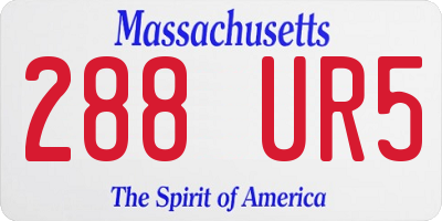MA license plate 288UR5