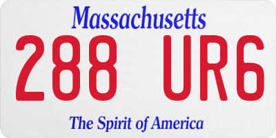 MA license plate 288UR6