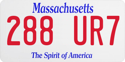 MA license plate 288UR7