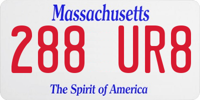 MA license plate 288UR8
