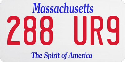 MA license plate 288UR9
