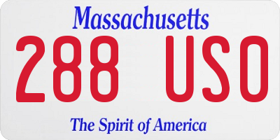 MA license plate 288US0