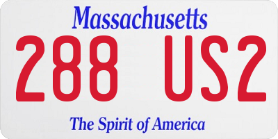 MA license plate 288US2