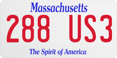 MA license plate 288US3