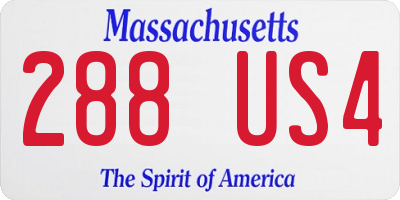 MA license plate 288US4