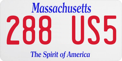 MA license plate 288US5