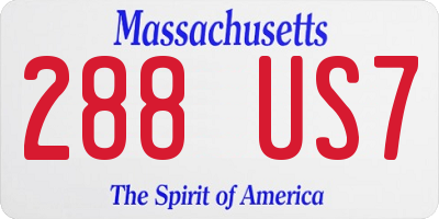 MA license plate 288US7