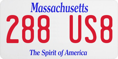 MA license plate 288US8