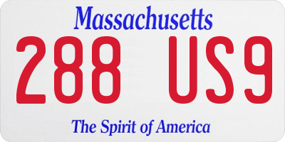 MA license plate 288US9
