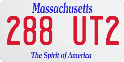 MA license plate 288UT2