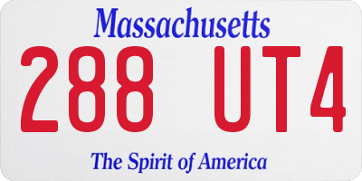 MA license plate 288UT4