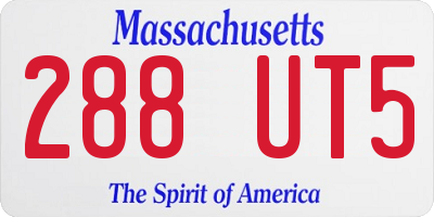 MA license plate 288UT5