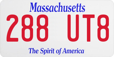 MA license plate 288UT8