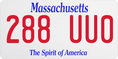 MA license plate 288UU0