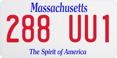 MA license plate 288UU1