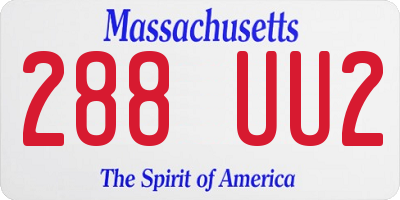 MA license plate 288UU2