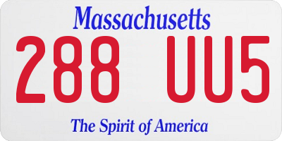 MA license plate 288UU5
