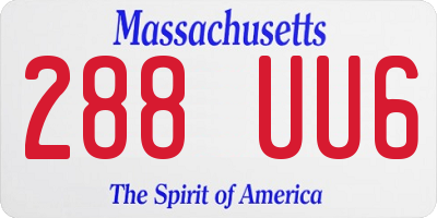 MA license plate 288UU6