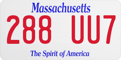 MA license plate 288UU7