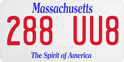 MA license plate 288UU8