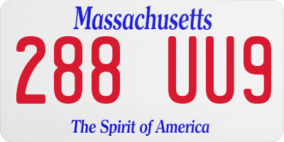 MA license plate 288UU9