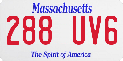 MA license plate 288UV6