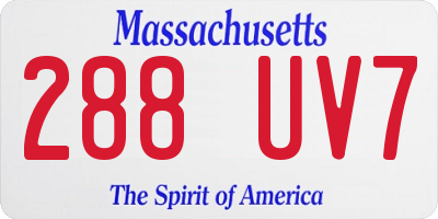 MA license plate 288UV7