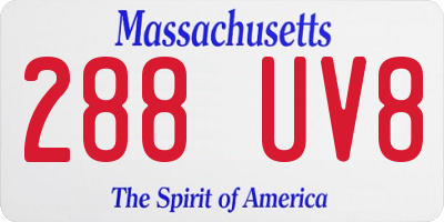 MA license plate 288UV8