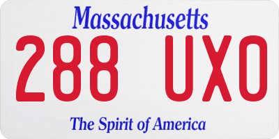 MA license plate 288UX0