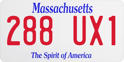 MA license plate 288UX1