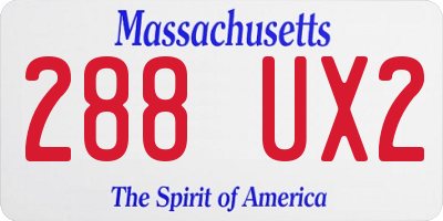 MA license plate 288UX2