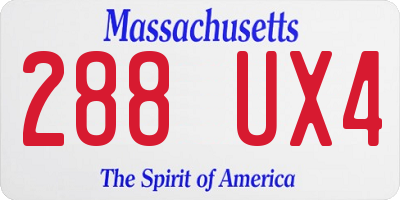 MA license plate 288UX4