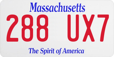 MA license plate 288UX7