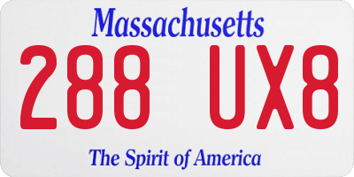 MA license plate 288UX8
