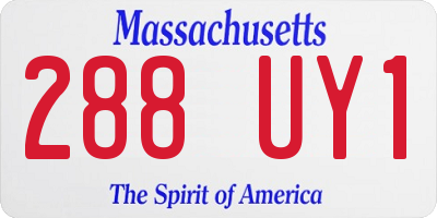 MA license plate 288UY1