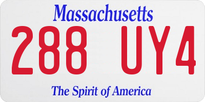 MA license plate 288UY4